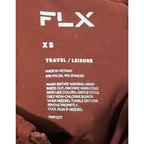 FLX Affirmation Full Zip Athletic Jersey Knit Stretch Jacket Chic Burgundy Sz XS - Picture 7 of 7